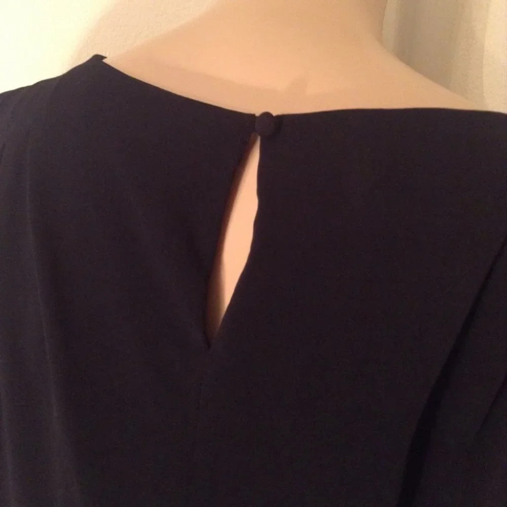 Manoukian Black Fringe Hem Sleeveless Dress - Picture 2 of 8